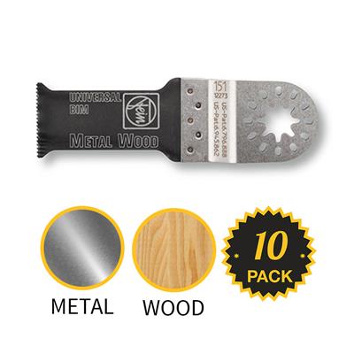 FEIN 63502151290 1-1/8 in. x 2-3/8 in. STARLOCK PLUS E-Cut Universal Bi-Metal Metal & Wood Oscillating Multi-Tool Saw Blade (10-Pack)