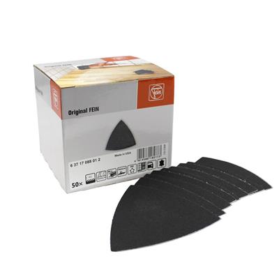 FEIN 63717088012 3-1/2 in. 180-Grit Triangular STARLOCK Hook & Loop Sandpaper Pad for Oscillating Multi-Tool (50-Pack)