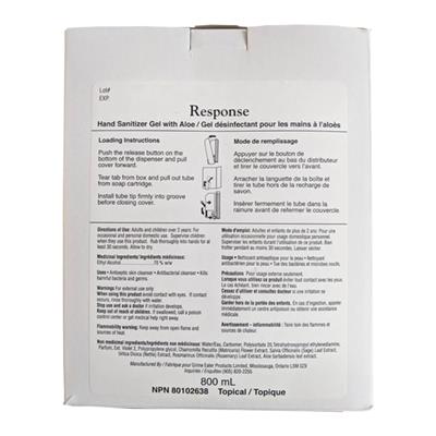 Grime Eater 88-53 Response Hand Sanitizer Gel with Aloe 800mL Bag
