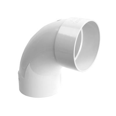 Royal Pipe 4 in. PVC 90-Degree Long Sweep Elbow, Hub x Hub