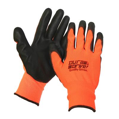 DuraDrive Black Dipped Orange Polyurethane-Coated Gloves (12-Pair)