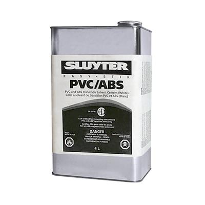 Sluyter 11196 4-Litre White PVC and ABS Transition Solvent Cement Glue Can