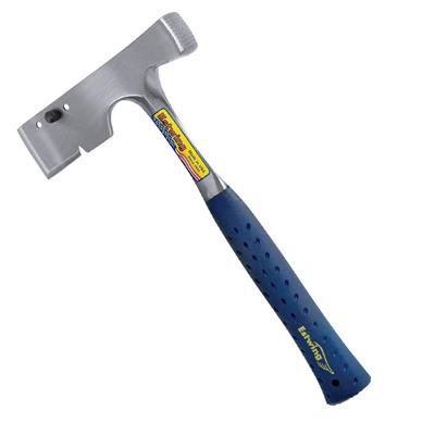 Estwing E3-S 2.63 lbs. x 12-1/2 in. Milled Checkered Face BLUE SHOCK REDUCTION GRIP Solid Steel Shingler Hatchet Hammer with Cutting Blade