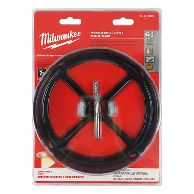 Milwaukee 49-56-0305 6-3/8 in. Recessed Light Continuous Grit Hole Saw With Pilot Bit