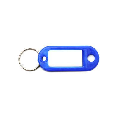 Canaropa Blue Plastic Key Identification or Label Holder Tags with Split Ring (100-Pack)