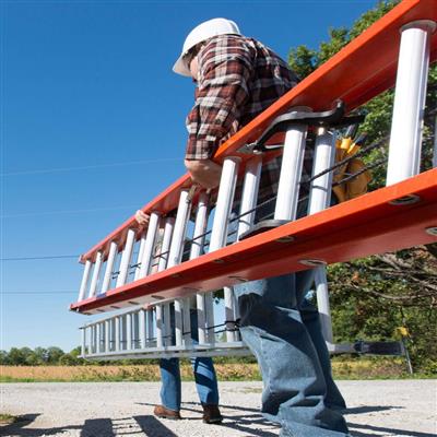 LOUISVILLE FE3228 28 ft. Fibreglass Multi-Section Extension Ladder with 300 lb. Load Capacity Type IA Duty Rating