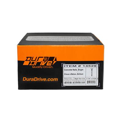DuraDrive 1-1/4 in. 9-Gauge Bright Finish Fluted Spiral Shank Concrete Nails (4.5 lb. per Box)