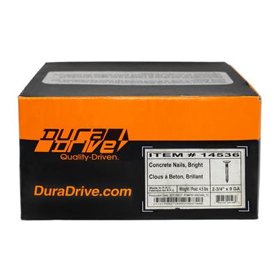 DuraDrive 2-3/4 in. 9-Gauge Bright Finish Fluted Spiral Shank Concrete Nails (4.5 lb. per Box)