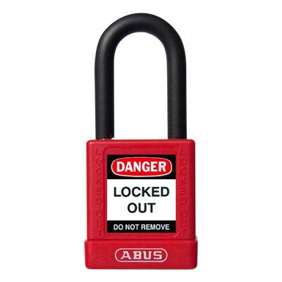 ABUS 74/40-KD 1-1/2 in. Body x 1-1/2 in. Shackle Red Aluminium Safety Lockout Non-Conductive Keyed Different Padlock