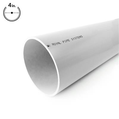 Royal Pipe 4 in. x 10 ft. CSA Standard White PVC Solvent Weld Sewer Solid Pipe