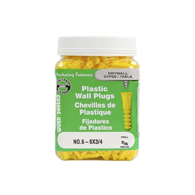 H Paulin #6-8 x 3/4 in. Plastic Wall Plugs Drywall Anchors (850-Jug)