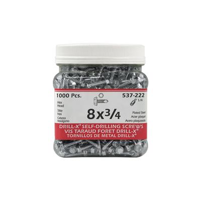 H Paulin #8 x 3/4 in. Zinc Coated Hex Head Self-Drilling Drill-X Metal Screws (1,000-Jug)