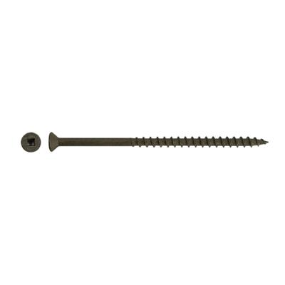 DuraDrive #10 x 4 in. Low Root Brown Zinc Coated Flat Head Square Drive Decking Screws (1,000-Pack)