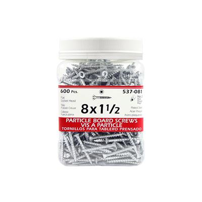 H Paulin #8 x 1-1/2 in. Zinc Coated Flat Head Square Drive Particle Board Screws (600-Jug)