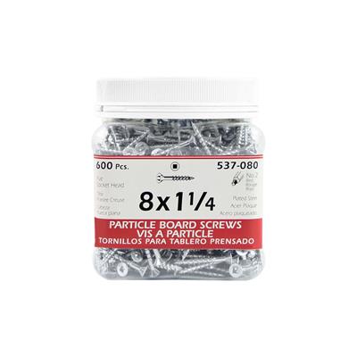 H Paulin #8 x 1-1/4 in. Zinc Coated Flat Head Square Drive Particle Board Screws (600-Jug)