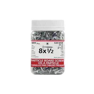 H Paulin #8 x 1/2 in. Zinc Coated Flat Head Square Drive Particle Board Screws (1,000-Jug)