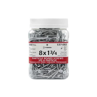 H Paulin #8 x 1-3/4 in. Zinc Coated Flat Head Square Drive Particle Board Screws (500-Jug)