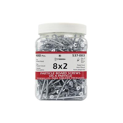 H Paulin #8 x 2 in. Zinc Coated Flat Head Square Drive Particle Board Screws (400-Jug)