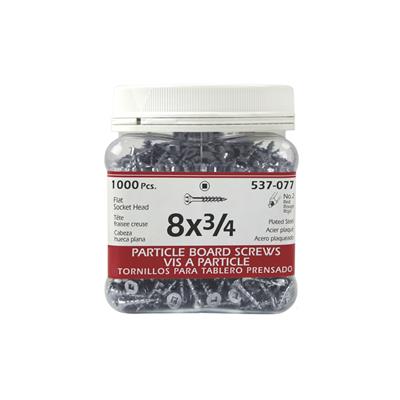 H Paulin #8 x 3/4 in. Zinc Coated Flat Head Square Drive Particle Board Screws (1,000-Jug)