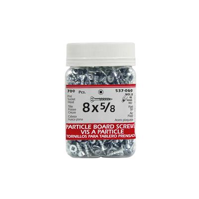 H Paulin #8 x 5/8 in. Zinc Coated Flat Head Square Drive Particle Board Screws (700-Jug)