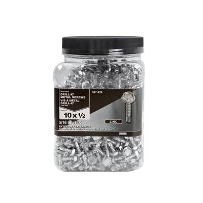 H Paulin #10 x 1/2 in. Zinc Coated Hex Head Self-Drilling Drill-X Exterior Metal Screws (1,000-Jug)