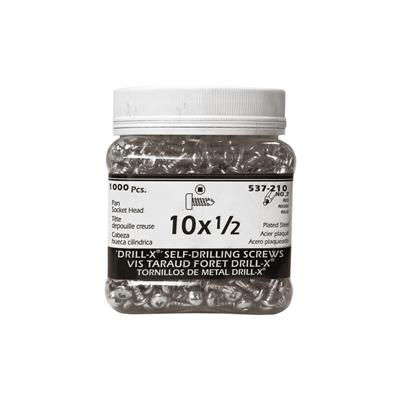 H Paulin #10 x 1/2 in. Zinc Coated Pan Head Square Drive Self-Drilling Drill-X Metal Screws (1,000-Jug)
