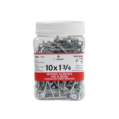 H Paulin #10 x 1-3/4 in. Zinc Coated Flat Head Square Drive Wood Screws (400-Jug)