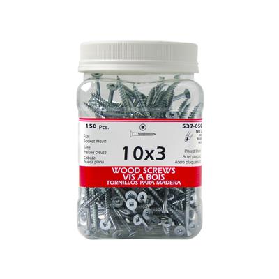 H Paulin #10 x 3 in. Zinc Coated Flat Head Square Drive Wood Screws (150-Jug)