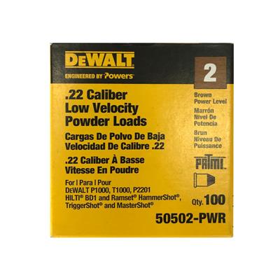 DEWALT 50502-PWR Brown 0.22-Caliber Short Single Low Velocity Power Load Shots (100-Pack)