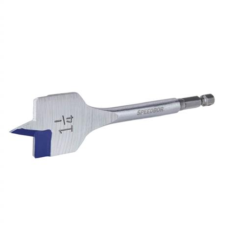 IRWIN 88820 Speedbor 1-1/4 in. x 6 in. Standard Length Blue Groove Point Spade Bit