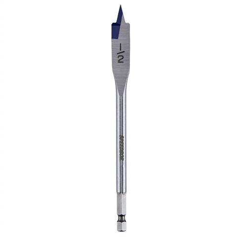 IRWIN 88808 Speedbor 1/2 in. x 6 in. Standard Length Blue Groove Point Spade Bit