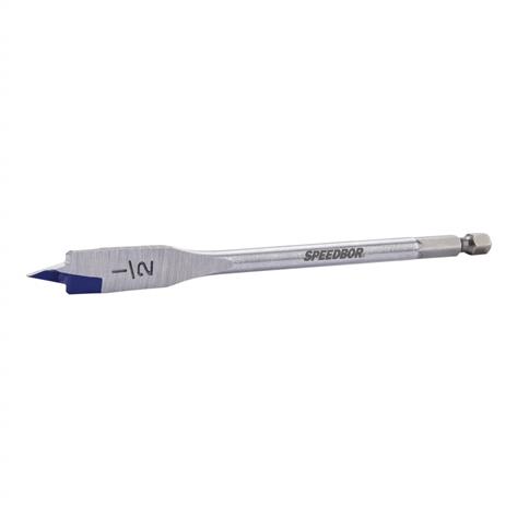 IRWIN 88808 Speedbor 1/2 in. x 6 in. Standard Length Blue Groove Point Spade Bit