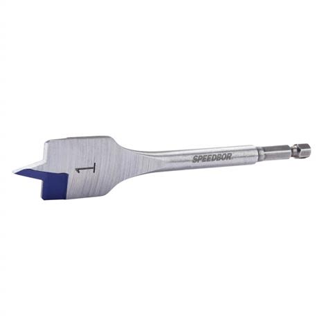 IRWIN 88816 Speedbor 1 in. x 6 in. Standard Length Blue Groove Point Spade Bit