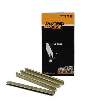 DuraDrive 1/2 in. x 1/4 in. Crown 18-Gauge L08 Series Galvanized Steel Coated Staples (5,000-Pack)