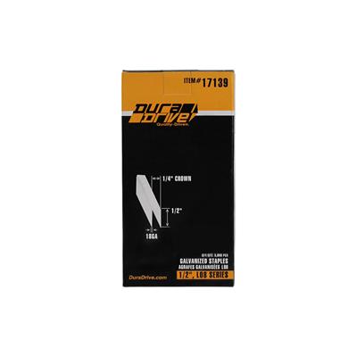 DuraDrive 1/2 in. x 1/4 in. Crown 18-Gauge L08 Series Galvanized Steel Coated Staples (5,000-Pack)