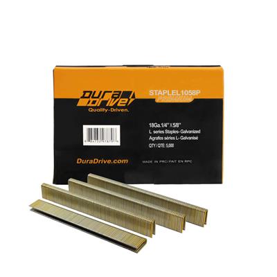 DuraDrive 5/8 in. x 1/4 in. Crown 18-Gauge L10 Series Yellow Varnish Galvanized Staples (5,000-Pack)