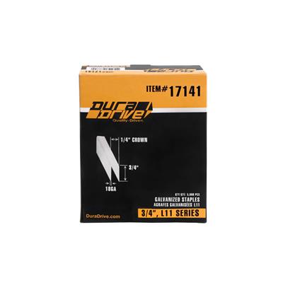DuraDrive 3/4 in. x 1/4 in. Crown L11 Series Yellow Varnish Galvanized Staples (5,000-Pack)