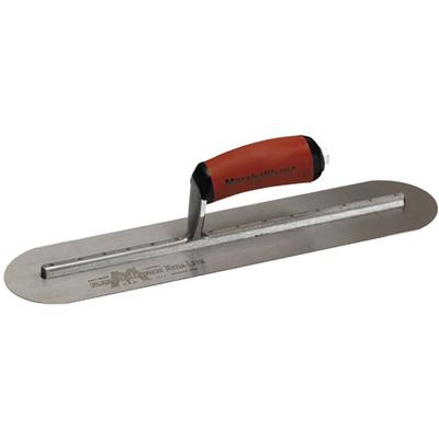 MARSHALLTOWN 13523 16 in. x 4 in. Curved Handle Carbon Steel Fully Round Finishing Trowel