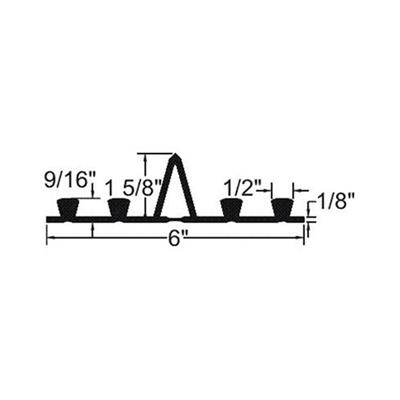 BoMetals BS-618CI 6 in. x 1/8 in. x 25 ft. Style-639 Base Seal Crack Inducer PVC Waterstop