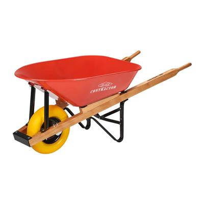 ERIE E-1038 6 cu. ft. Steel Tray Wheelbarrow with Flat-Free Tire