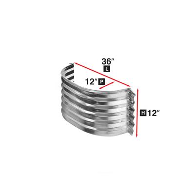 CONQUEST STEEL 36 in. x 12 in. x 12 in. Corrugated Window Well