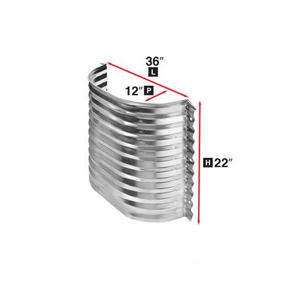 CONQUEST STEEL 36 in. x 12 in. x 22 in. Corrugated Window Well