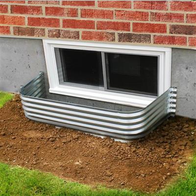 CONQUEST STEEL 74 in. x 22 in. x 22 in. Corrugated Window Well