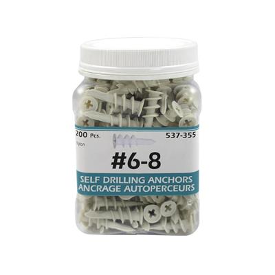 H Paulin #6-8 Nylon Self-Drilling Drywall Anchors (200-Jug)