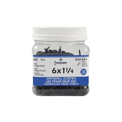 H Paulin #6 x 1-1/4 in. Flat Head Phillips Drive Coarse Thread Drywall Screws (500-Jug)