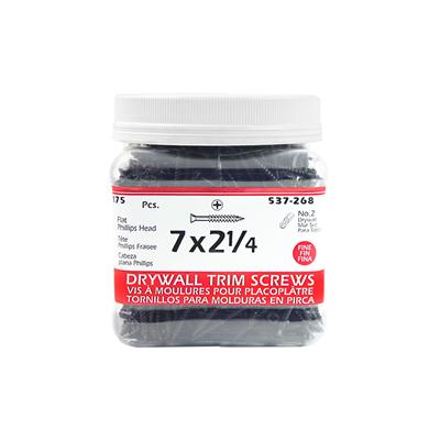 H Paulin #7 x 2-1/4 in. Black Phosphate Coated Flat Head Phillips Drive Fine Thread Drywall Trim Screws (375-Jug)