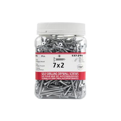 H Paulin #7 x 2 in. Zinc Coated Flat Head Phillips Drive Self-Drilling Drywall Screws (375-Jug)