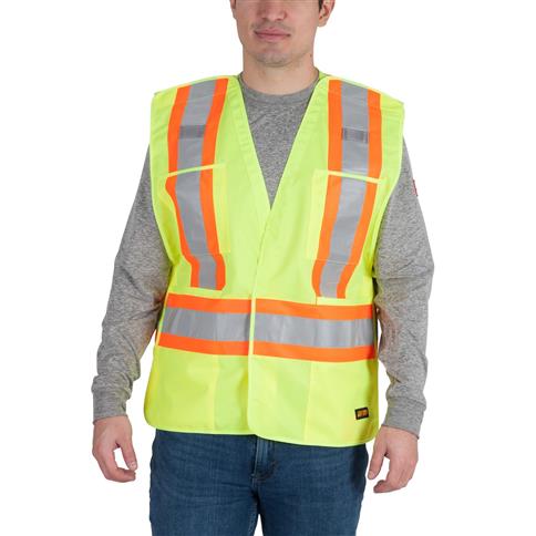 DuraDrive Men's Hi-Vis Class 2 Level 2 Tear-Away Safety Vest with Pockets