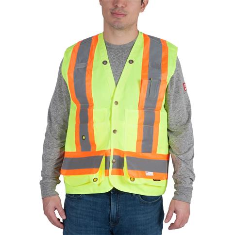 DuraDrive Men's Hi-Vis Class 2 Level 2 Surveyor Safety Vest with Pockets