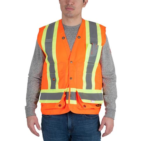 DuraDrive Men's Hi-Vis Class 2 Level 2 Surveyor Safety Vest with Pockets